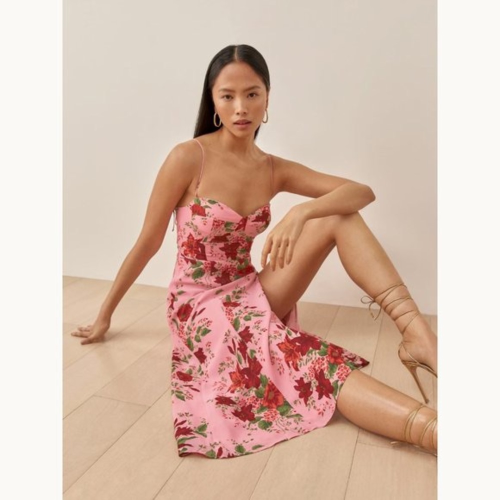 Reformation Juliette Dress in Valeria Pink - excellent condition